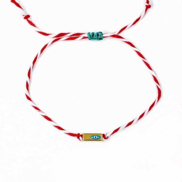 Βραχιόλι μαρτάκι με επίχρυσα στοιχεία και σμάλτο Βραχιόλι μαρτάκι με επίχρυσα στοιχεία, σμάλτο και διακοσμητικό ταμπελάκι