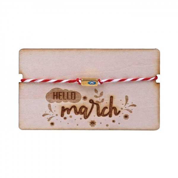 Βραχιόλι μαρτάκι με επίχρυσα στοιχεία και σμάλτο Βραχιόλι μαρτάκι με επίχρυσα στοιχεία, σμάλτο και διακοσμητικό ταμπελάκι