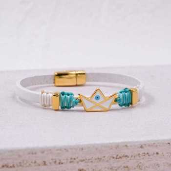 Δερμάτινο Βραχιόλι Enamelled Boat Δερμάτινο Βραχιόλι Enamelled Boat
