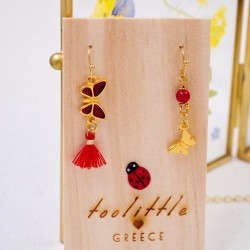Martakia Spring Earrings Martakia spring earrings with gold-plated parts and enamel