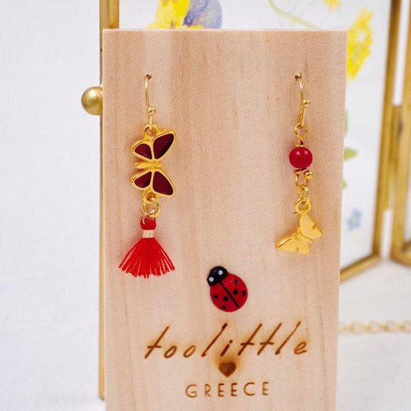 Martakia Spring Earrings Martakia spring earrings with gold-plated parts and enamel
