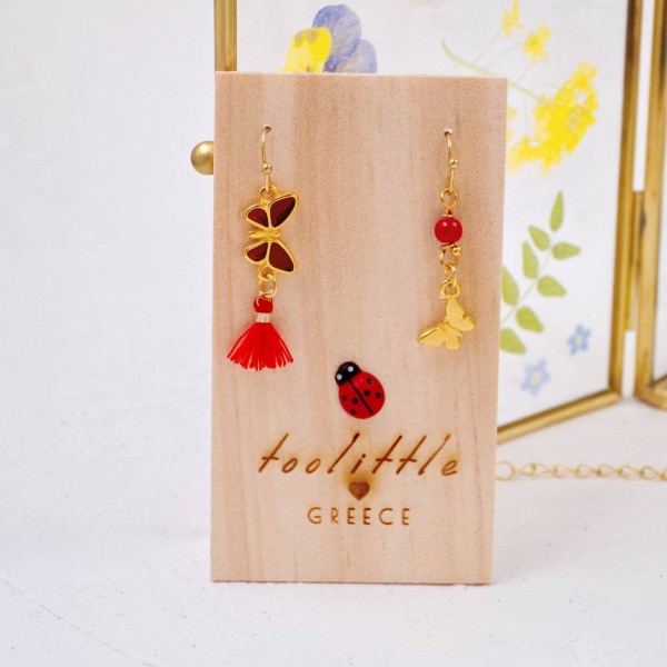 Martakia Spring Earrings Martakia spring earrings with gold-plated parts and enamel