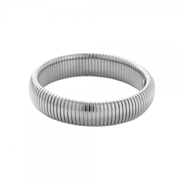 Elastic bangle bracelet made of stainless steel Elastic bangle bracelet made of stainless steel with 24K gold-plating