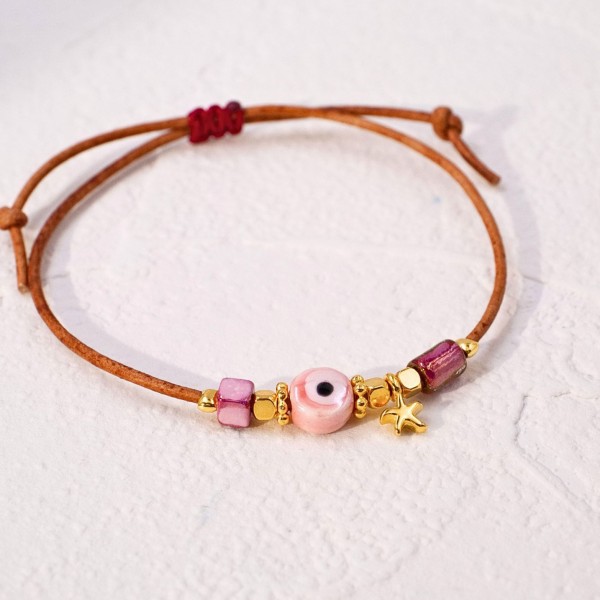 Macrame bracelet with ceramic evil eye Handmade macrame bracelet with ceramic evil eye