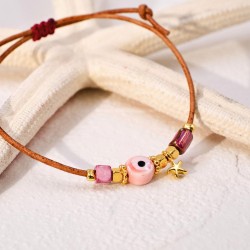 Macrame bracelet with ceramic evil eye Handmade macrame bracelet with ceramic evil eye