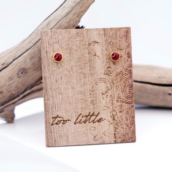 Καρφωτά σκουλαρίκια "Tiny Dots on Wood"