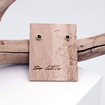 Καρφωτά σκουλαρίκια "Tiny Dots on Wood"
