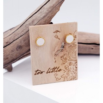 Καρφωτά σκουλαρίκια "Midi Dots on Wood"