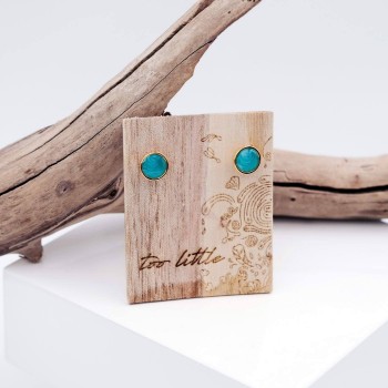 Καρφωτά σκουλαρίκια "Midi Dots on Wood"