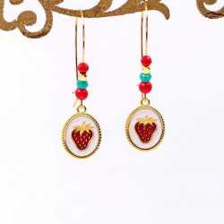 Χειροποίητα σκουλαρίκια με σμάλτο υψηλής ποιότητας και κρύσταλλα σε επίχρυση επιμετάλλωση Χειροποίητα σκουλαρίκια με σμάλτο υψηλής ποιότητας και κρύσταλλα σε επίχρυση επιμετάλλωση