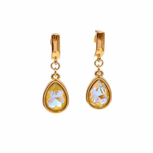 Mid-sized earrings with crystals Mid-sized earrings with Austrian crystals in 24Κ gold-plating