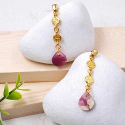 Handmade hoop earrings with plexiglass partand 24K gold-plating