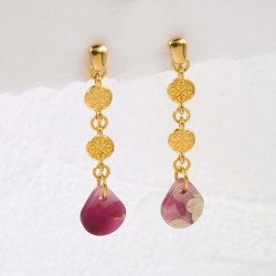 Handmade hoop earrings with plexiglass partand 24K gold-plating