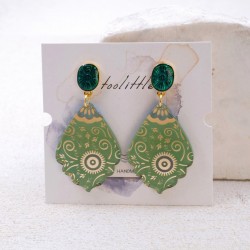 Gold-plated drop earrings made of plexiglass Handmade drop earrings in 24K gold-plating made of plexiglass