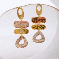 Gold-plated Plexiglass Earrings Handmade plexiglass earrings with 24K gold-plating