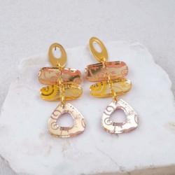 Gold-plated Plexiglass Earrings Handmade plexiglass earrings with 24K gold-plating