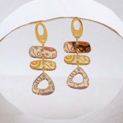 Gold-plated Plexiglass Earrings Handmade plexiglass earrings with 24K gold-plating