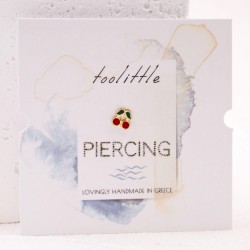 Σκουλαρίκι Piercing κερασάκια από ατσάλι και σμάλτο Σκουλαρίκι Piercing κερασάκια από ατσάλι και σμάλτο