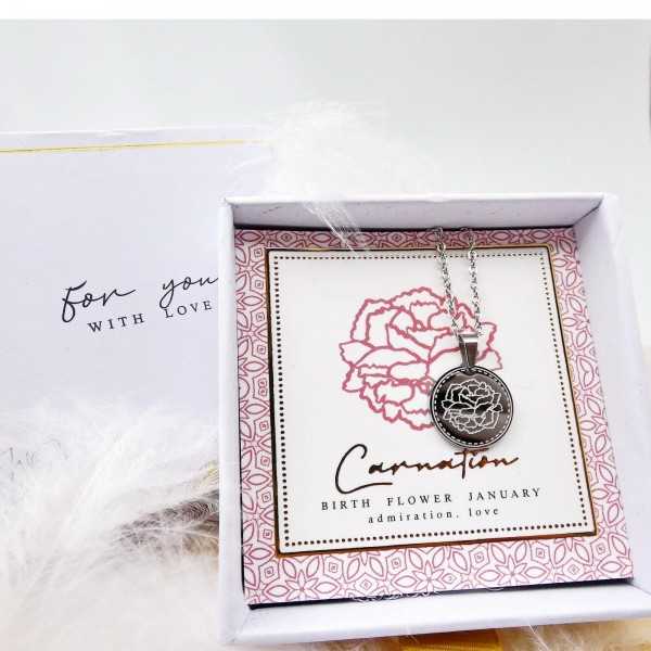 Κολιέ Birth Flower - Carnation for January
