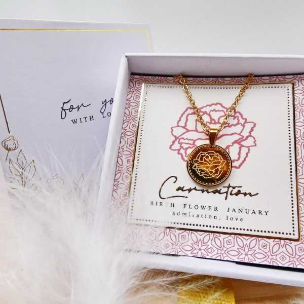 Κολιέ Birth Flower - Carnation for January