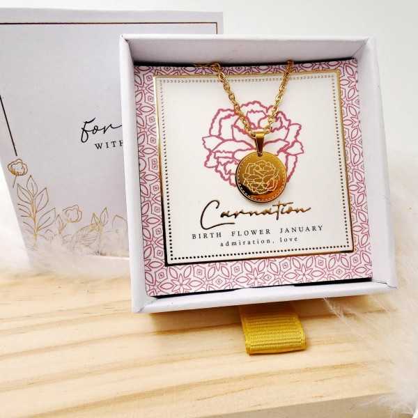 Κολιέ Birth Flower - Carnation for January