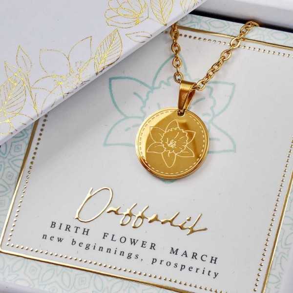 Κολιέ Birth Flower - Daffodil for March Κολιέ Birth Flower - Daffodil for March