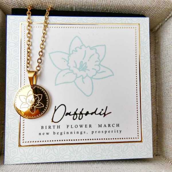 Κολιέ Birth Flower - Daffodil for March Κολιέ Birth Flower - Daffodil for March
