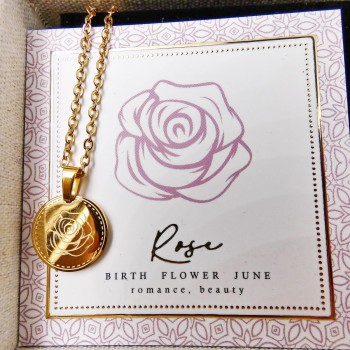 Κολιέ Birth Flower - Rose for June