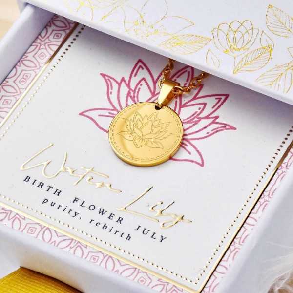 Κολιέ Birth Flower - Water Lily for July