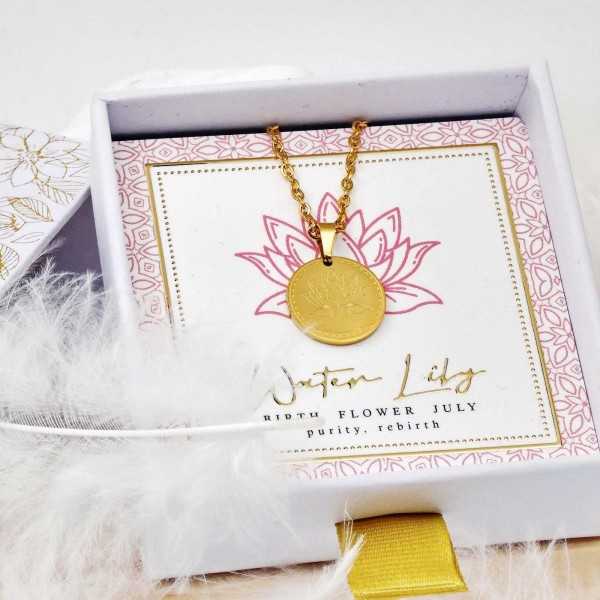 Κολιέ Birth Flower - Water Lily for July