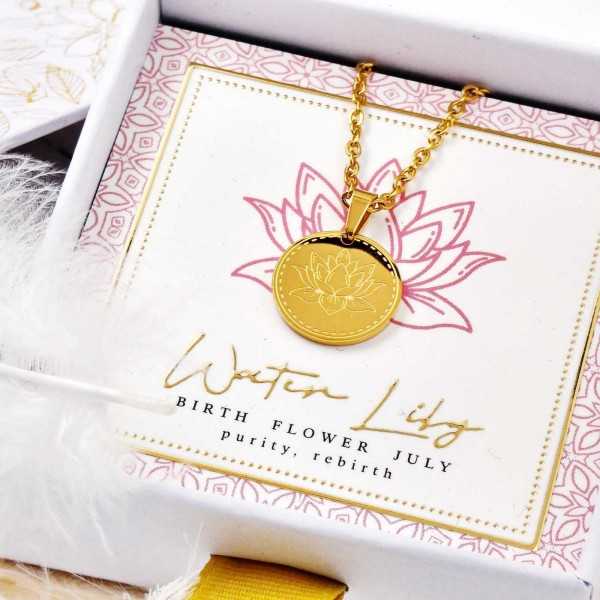 Κολιέ Birth Flower - Water Lily for July