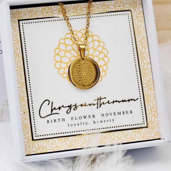 Κολιέ Birth Flower - Chrysanthemum for November