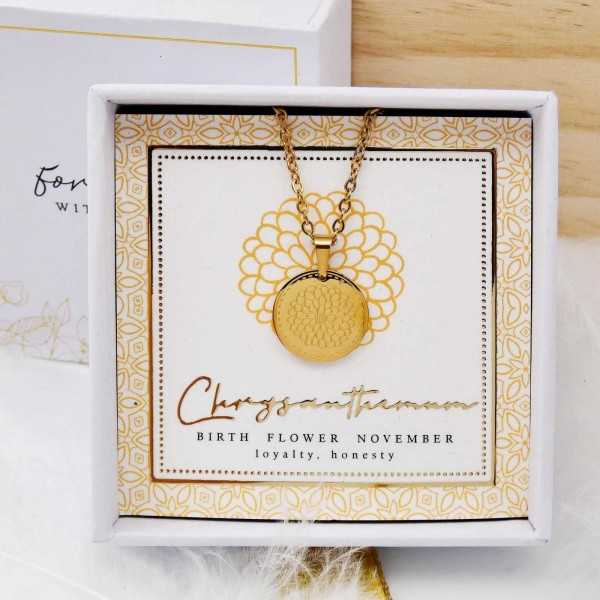 Κολιέ Birth Flower - Chrysanthemum for November