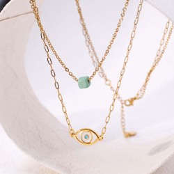 Gold-plated necklace with enamel Gold-plated necklace with enamel