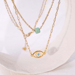 Gold-plated necklace with enamel Gold-plated necklace with enamel