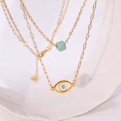 Gold-plated necklace with enamel Gold-plated necklace with enamel