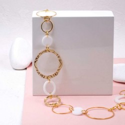 Plexi Circles Long Necklace Handmade long necklace made of chain and plexiglass with gold-plated parts