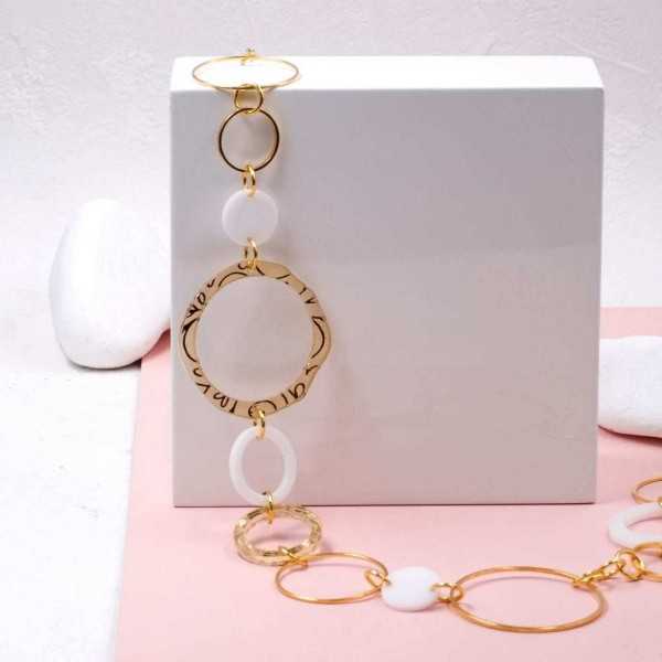 Plexi Circles Long Necklace Handmade long necklace made of chain and plexiglass with gold-plated parts