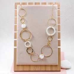 Plexi Circles Long Necklace Handmade long necklace made of chain and plexiglass with gold-plated parts