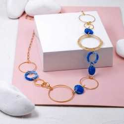 Plexi Circles Long Necklace Handmade long necklace made of chain and plexiglass with gold-plated parts