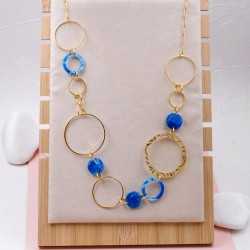 Plexi Circles Long Necklace Handmade long necklace made of chain and plexiglass with gold-plated parts