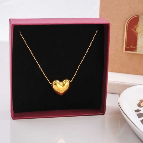 Gold-plated Heart Necklace Handmade short necklace with 24K gold-plated heart
