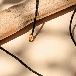 Necklace made of cord and enamelled evil eye Handmade necklace made of cord, enamel and gold-plated parts