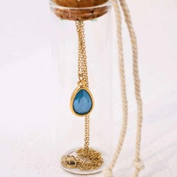 Κολιέ κρύσταλλο Swarovski σε γυάλινο μπουκαλάκι Xειροποίητo επίχρυσο κολιέ με κρύσταλλο Swarovski σε γυάλινο μπουκαλάκι
