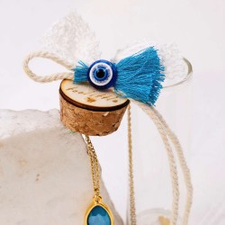 Κολιέ κρύσταλλο Swarovski σε γυάλινο μπουκαλάκι Xειροποίητo επίχρυσο κολιέ με κρύσταλλο Swarovski σε γυάλινο μπουκαλάκι