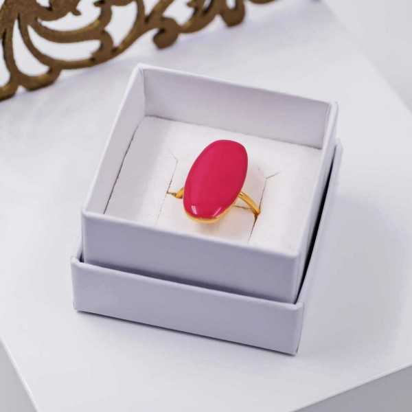 Gold-plated ring  Gold-plated ring of stainless steel with enamel