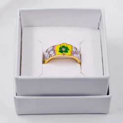 Gold-plated ring Gold-plated ring of stainless steel with enamel