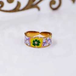 Gold-plated ring Gold-plated ring of stainless steel with enamel
