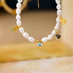2026 Fresh Water Pearls Lucky Bracelet Handmade lucky bracelet made of fresh water pearls, crystals and enamel