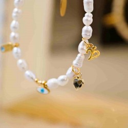 2026 Fresh Water Pearls Lucky Bracelet Handmade lucky bracelet made of fresh water pearls, crystals and enamel